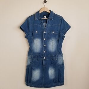 Venus Denim Mini Dress Size 14